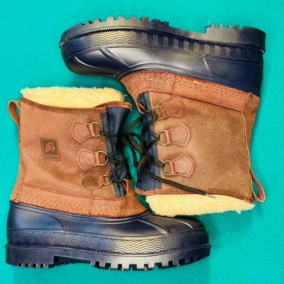 LaCrosse Shoes Perfect Lacrosse Mens 9 Brownnavy Leather Duck Boots